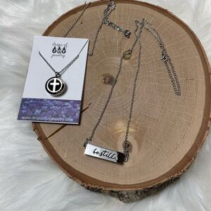 Essential Oils Diffuser Cross Bar Necklace Lot Of Two